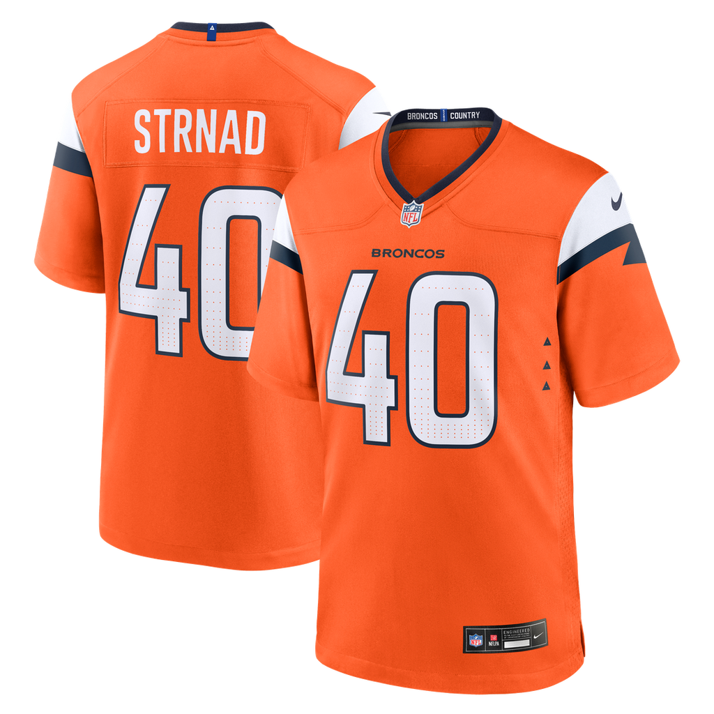 Justin Strnad Denver Broncos Game Jersey - Orange