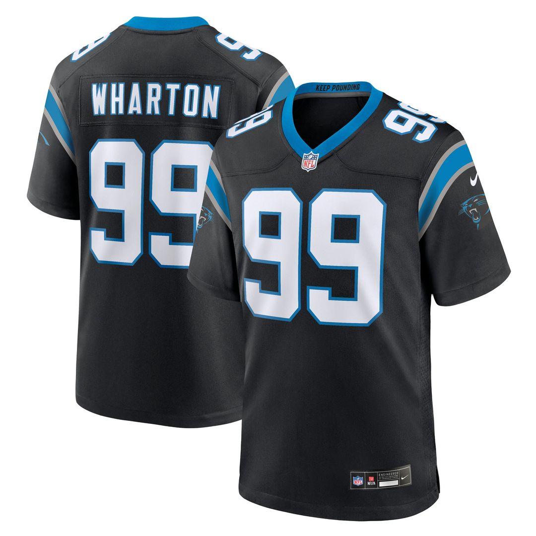 Tershawn Wharton Carolina Panthers Game Jersey - Black