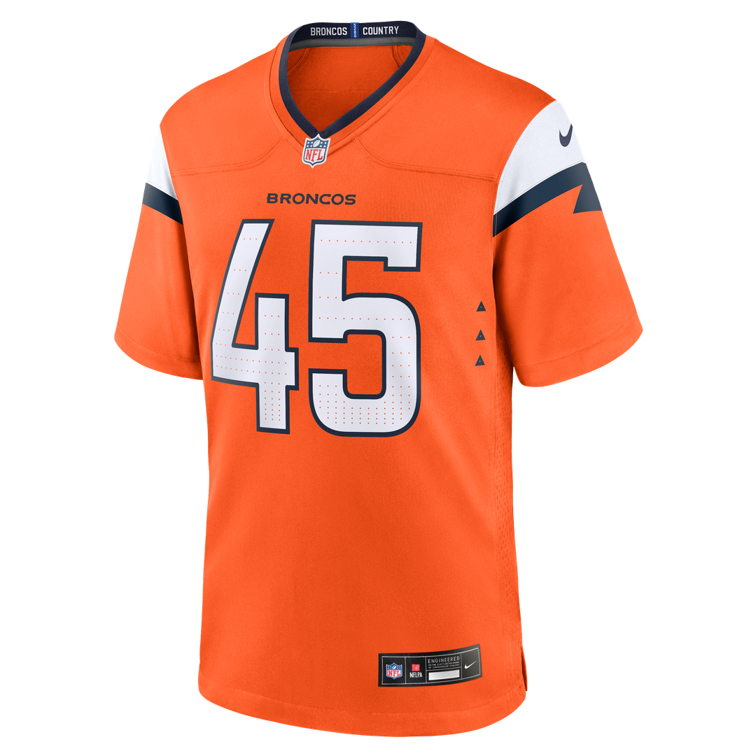 Nate Adkins Denver Broncos Game Jersey - Orange