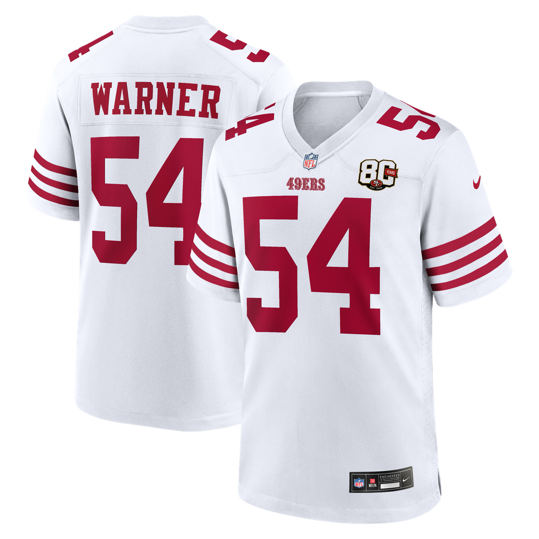 Fred Warner San Francisco 49ers 80th Anniversary Game Jersey - White