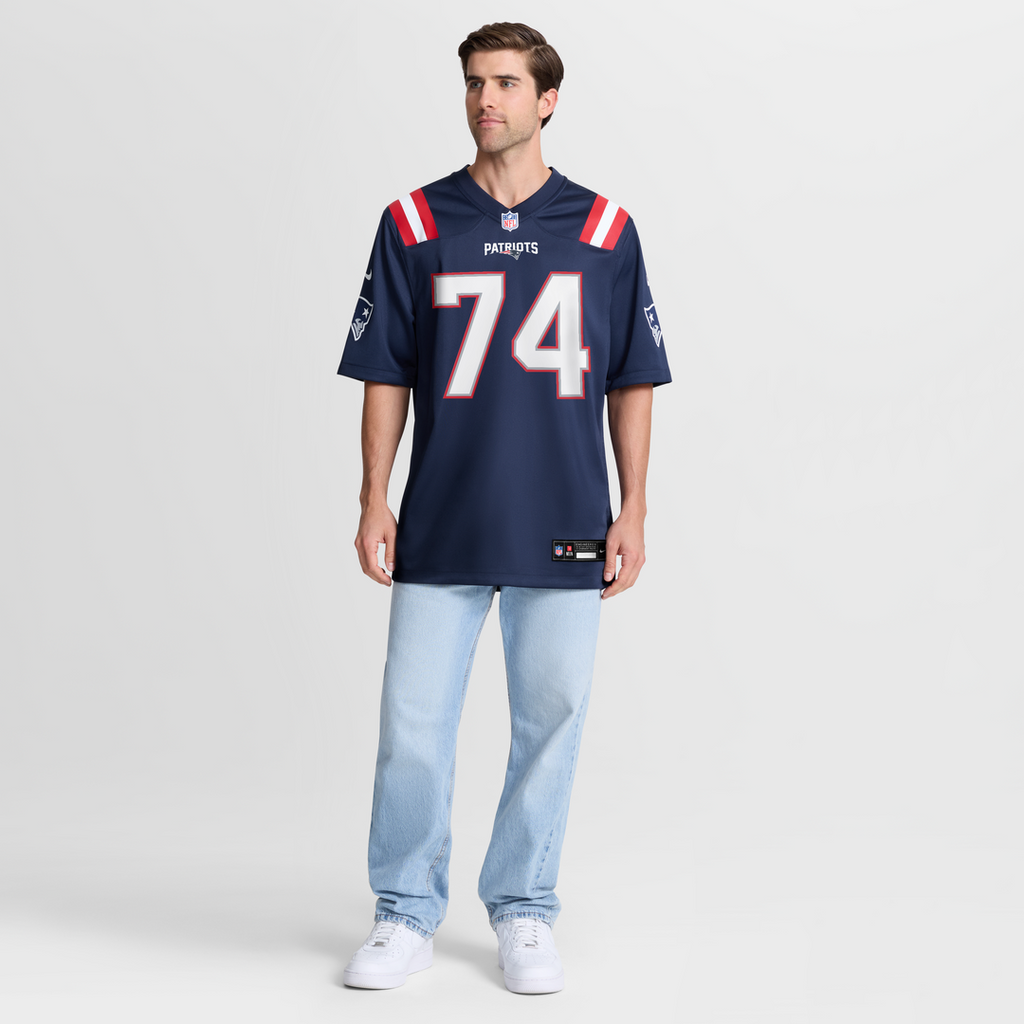 Caleb Lomu New England Patriots Game Jersey - Navy
