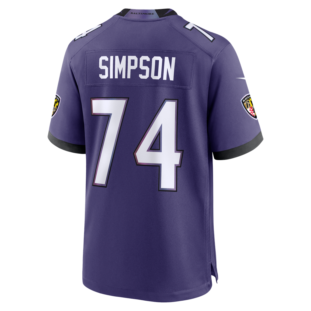 John Simpson Baltimore Ravens Game Jersey - Purple