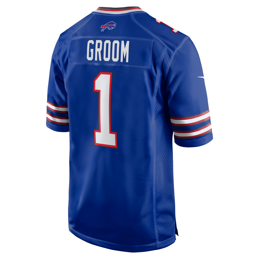 Number 1 Groom Buffalo Bills Game Jersey - Royal Blue