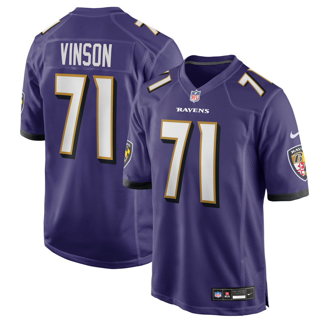 Carson Vinson Baltimore Ravens Game Jersey - Purple