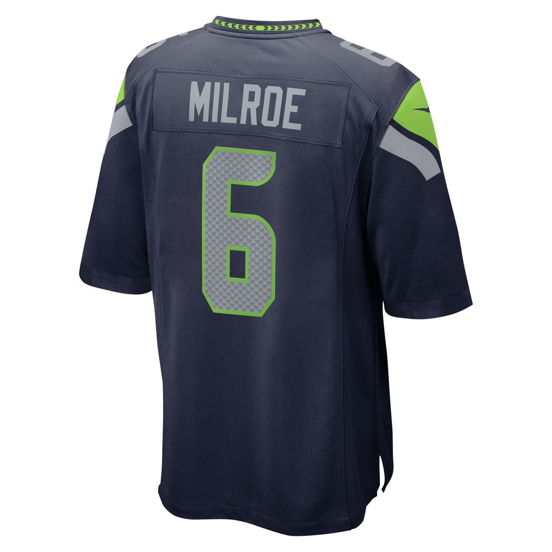 Jalen Milroe Seattle Seahawks 2025 NFL Draft Game Jersey - College Navy