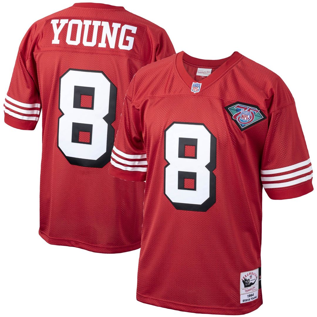 Steve Young San Francisco 49ers 1994 Authentic Throwback Jersey - Scarlet