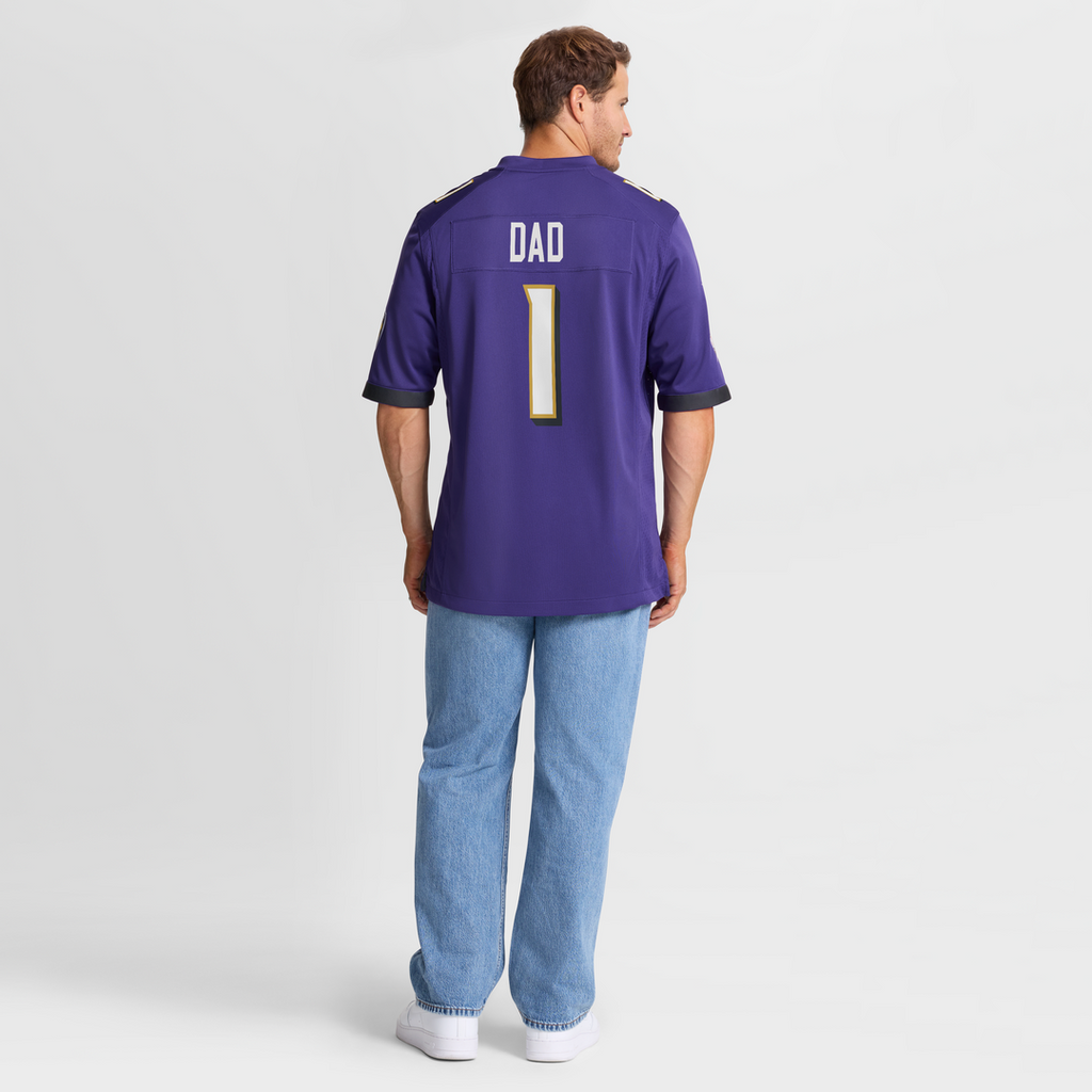 Number 1 Dad Baltimore Ravens Game Jersey - Purple