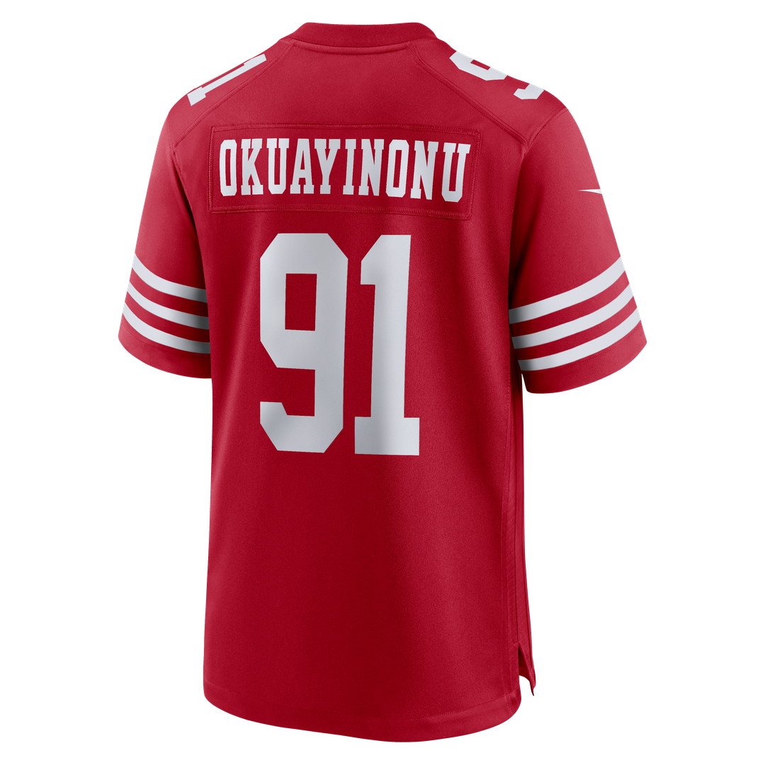 Sam Okuayinonu San Francisco 49ers Game Jersey - Scarlet