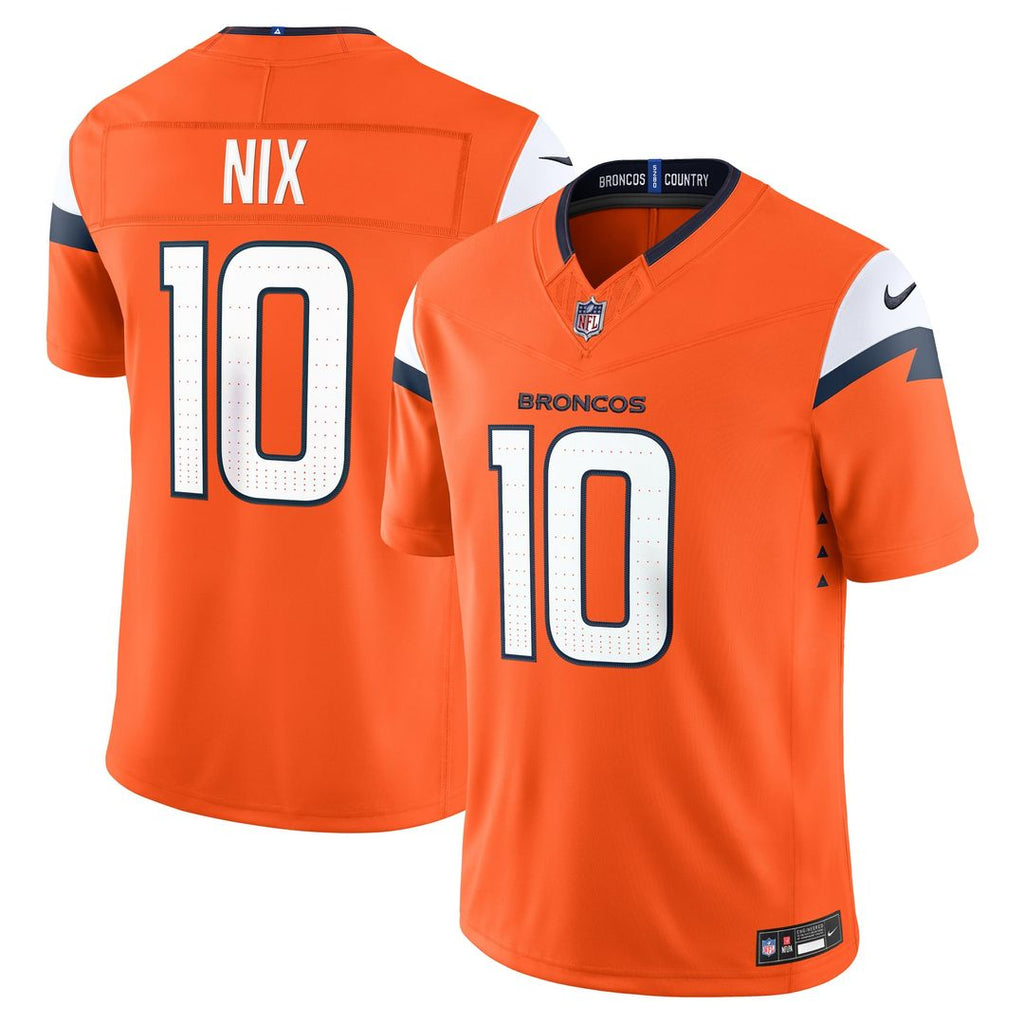 Bo Nix Denver Broncos Vapor F.U.S.E. Stitched Limited Jersey - Orange