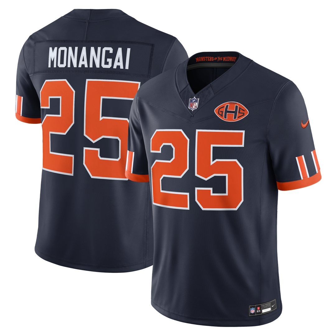 Kyle Monangai Chicago Bears 2026 Rivalries Collection Stitched Limited Jersey - Navy
