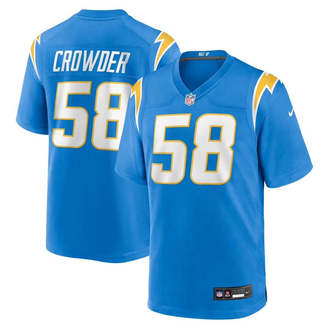 Tae Crowder Los Angeles Chargers Game Jersey - Powder Blue