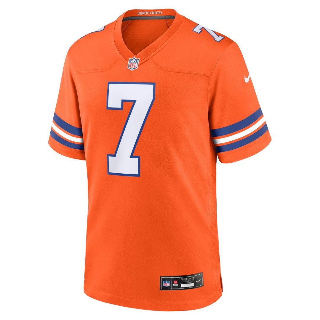 John Elway Denver Broncos Mile High Collection 1977 Throwback Game Jersey - Orange