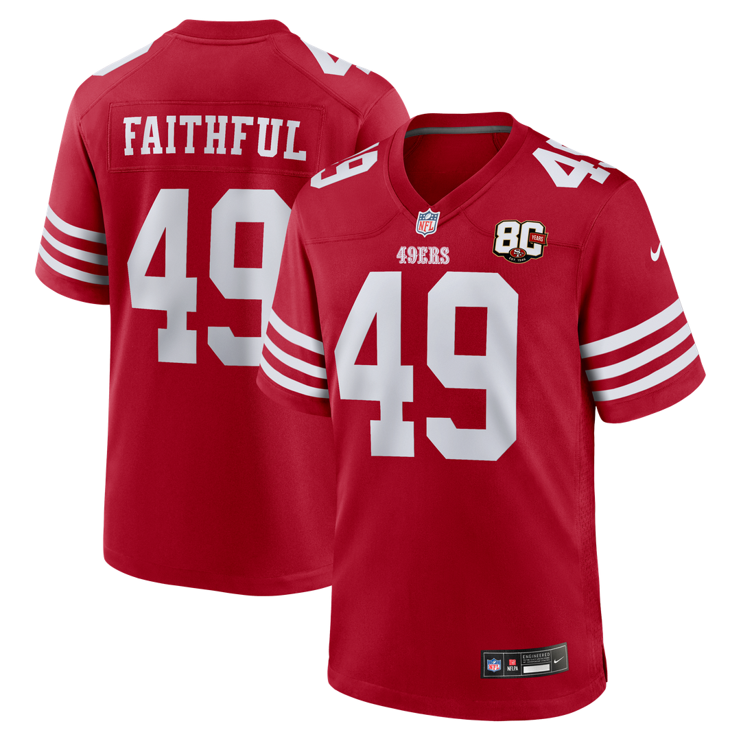 The Faithful San Francisco 49ers 80th Anniversary Game Jersey - Scarlet