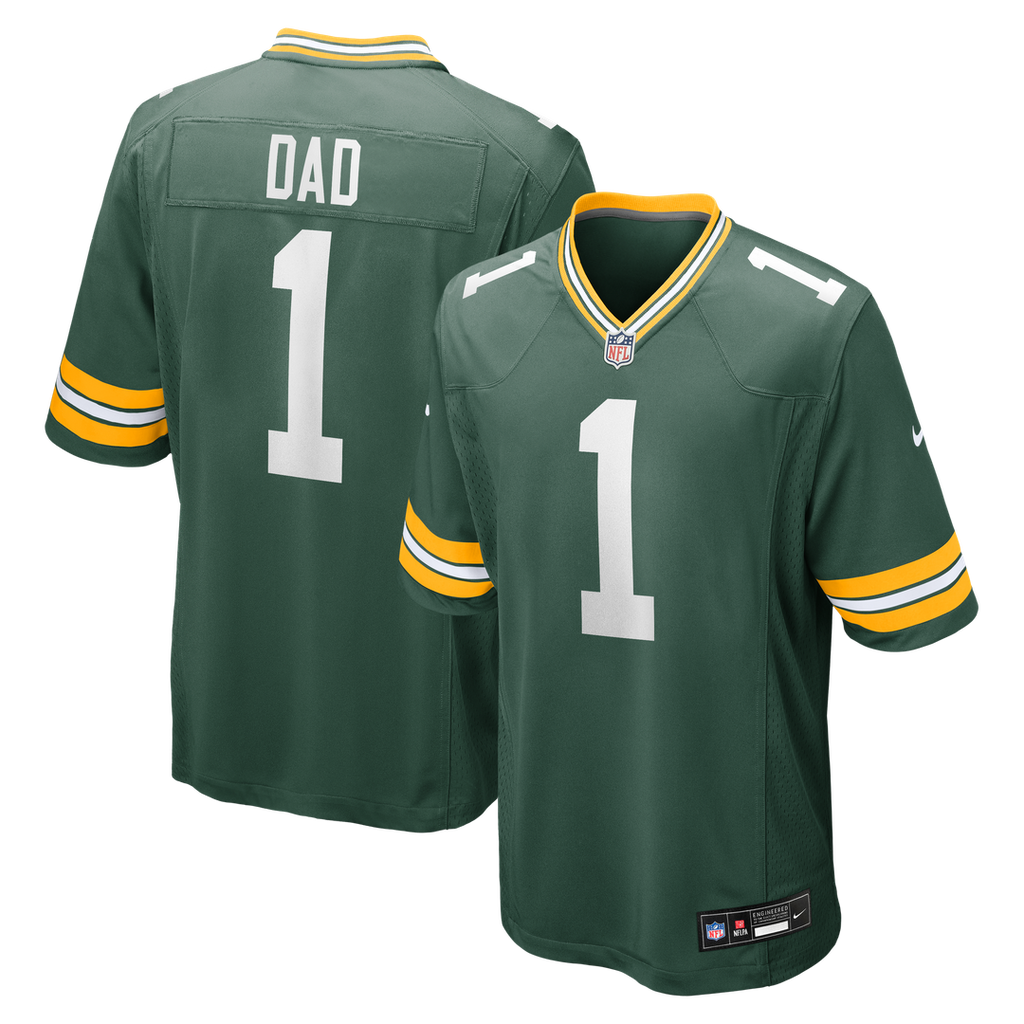 Number 1 Dad Green Bay Packers Game Jersey - Green