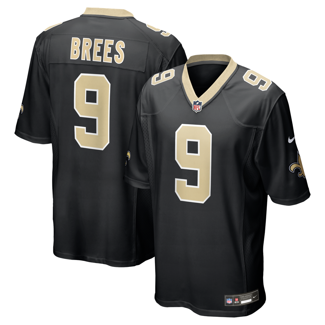 Drew Brees New Orleans Saints Game Jersey - Black