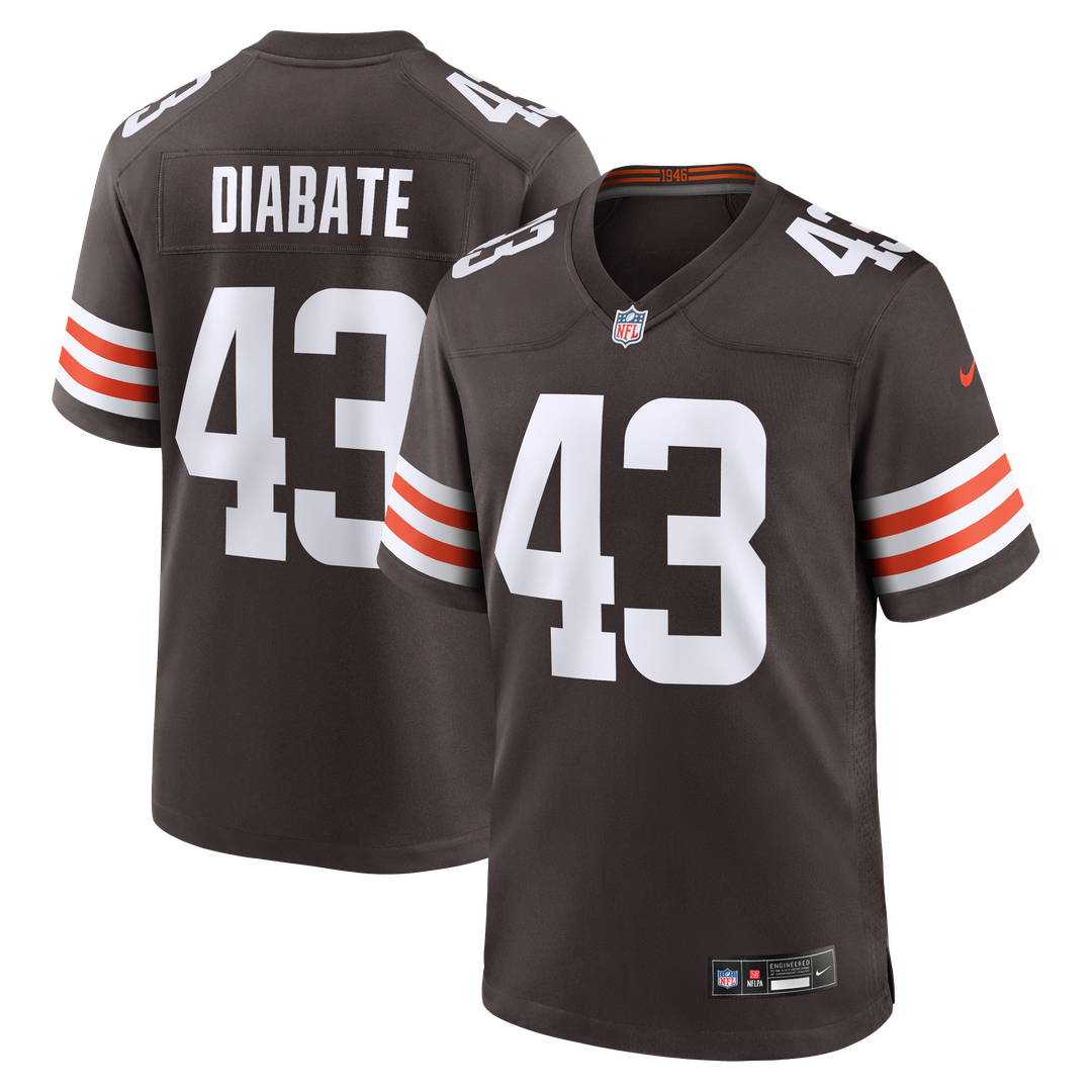 Mohamoud Diabate Cleveland Browns Game Jersey - Brown