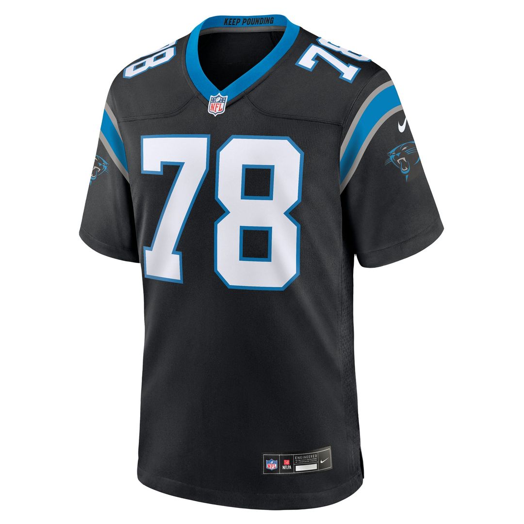 Popo Aumavae Carolina Panthers Game Jersey - Black