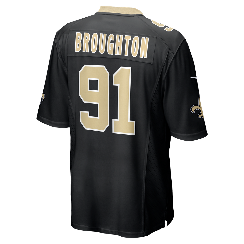 Vernon Broughton New Orleans Saints Game Jersey - Black