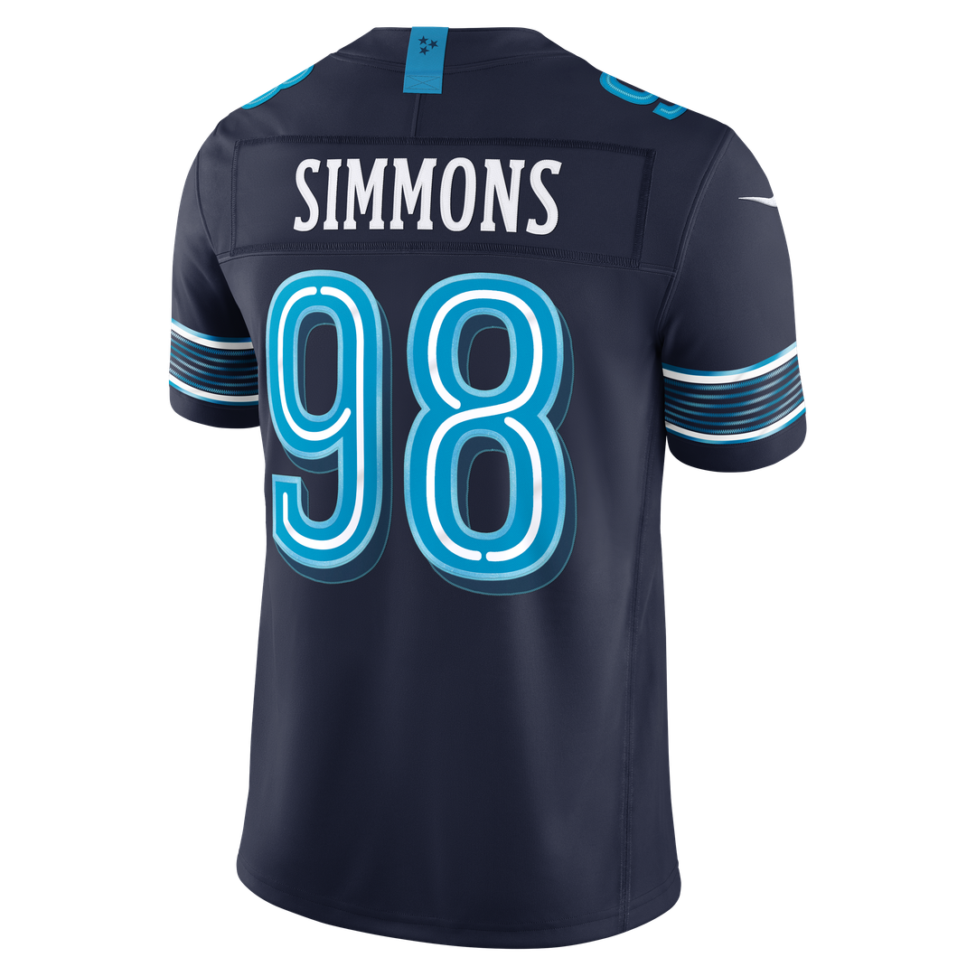 Jeffery Simmons Tennessee Titans 2026 Rivalries Collection Stitched Limited Jersey - Navy