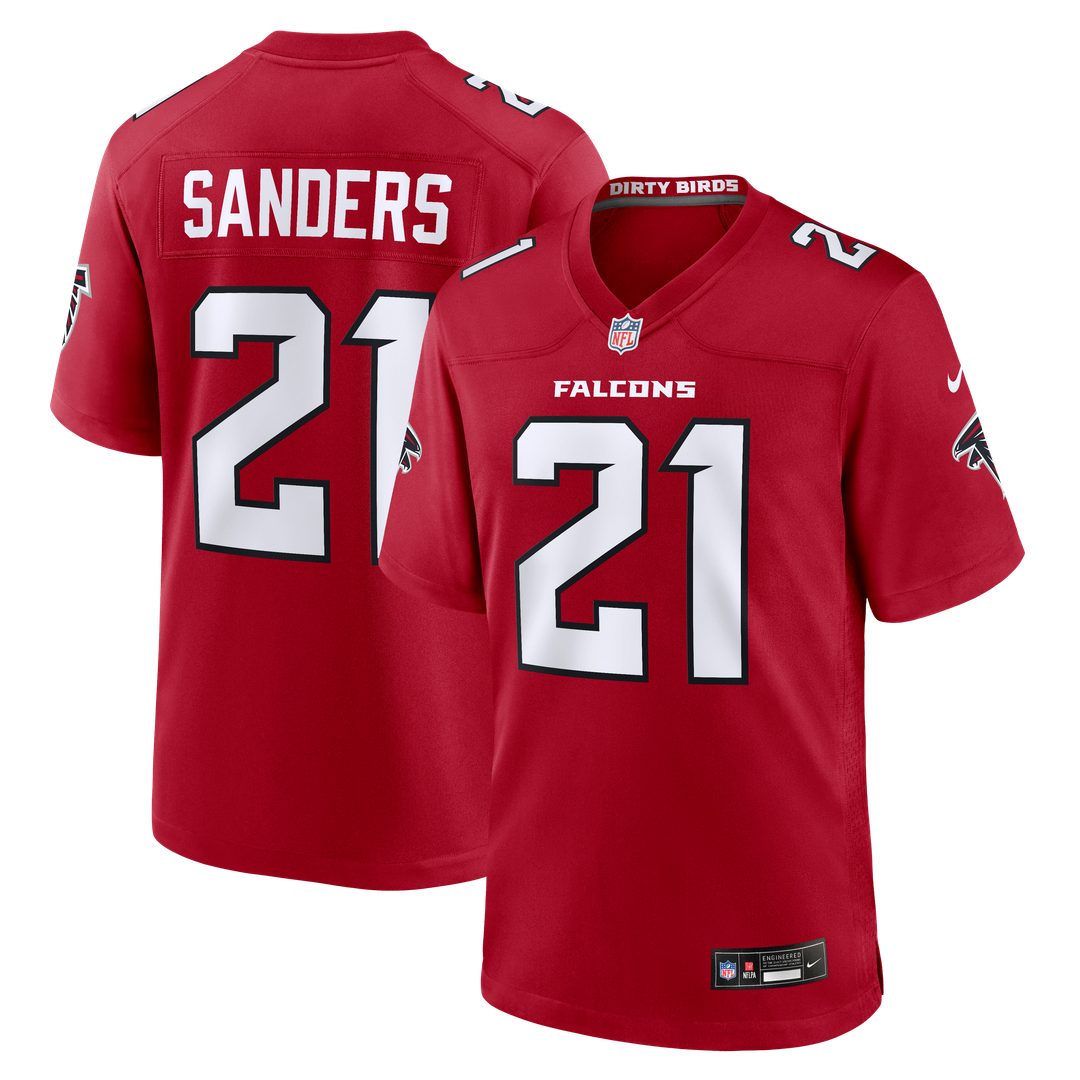 Deion Sanders Atlanta Falcons Game Jersey - Red