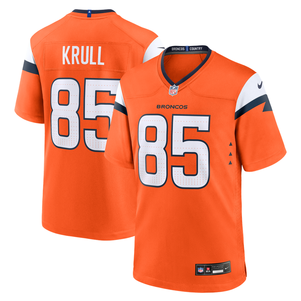 Lucas Krull Denver Broncos Game Jersey - Orange