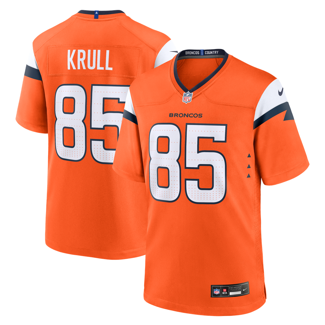 Lucas Krull Denver Broncos Game Jersey - Orange