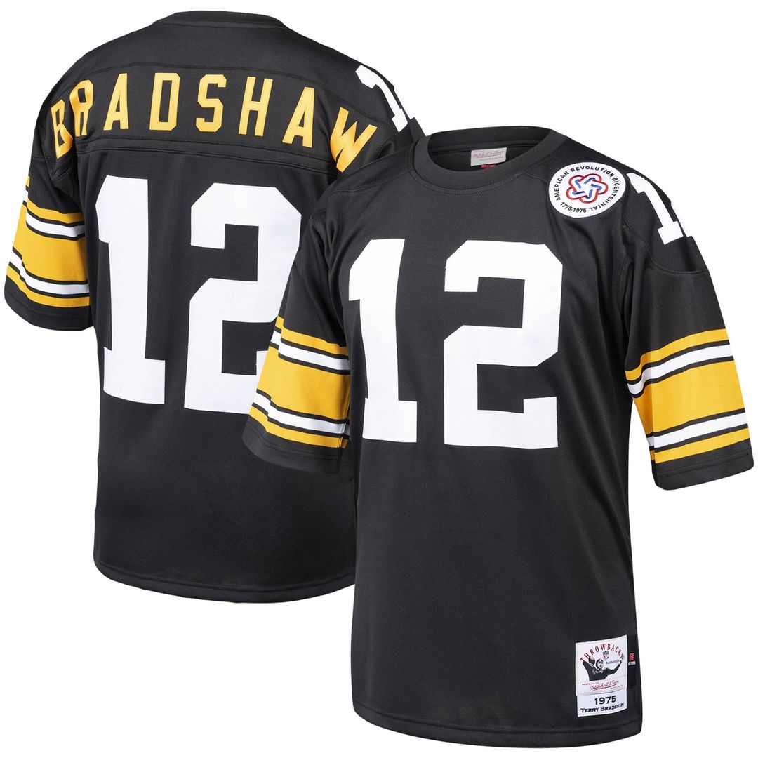 Terry Bradshaw Pittsburgh Steelers Authentic Throwback Jersey - Black