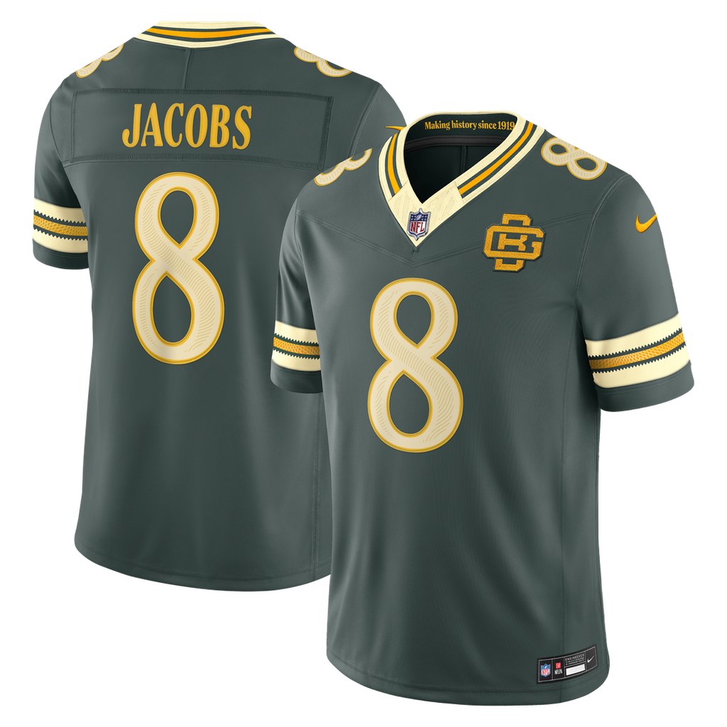 Josh Jacobs Green Bay Packers 2026 Rivalries Collection Stitched Limited Jersey - Green