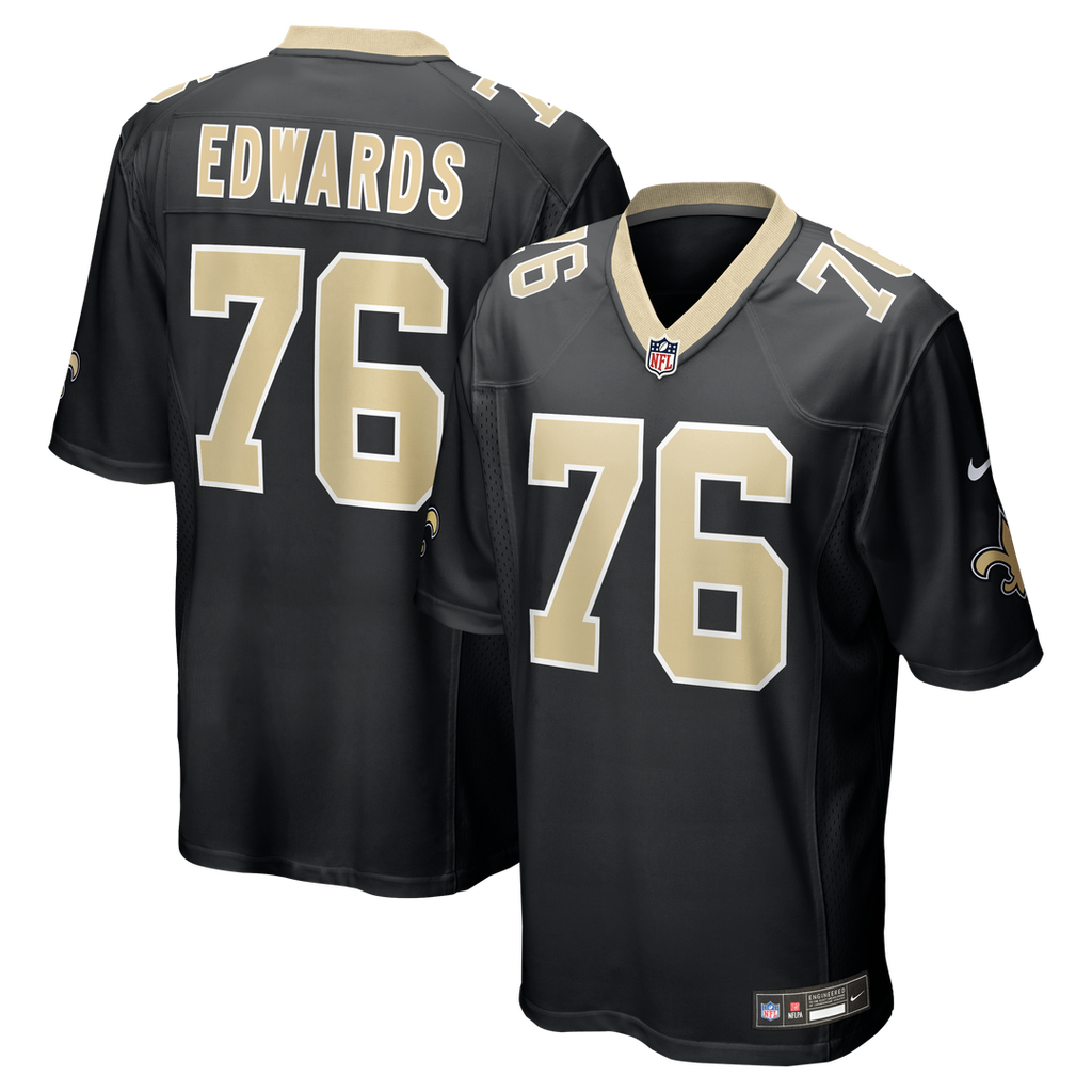 David Edwards New Orleans Saints Game Jersey - Black