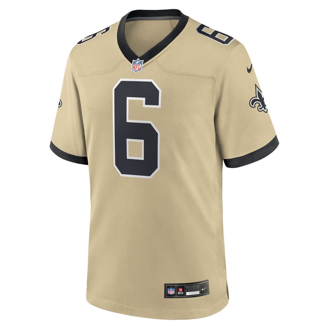 Tyler Shough New Orleans Saints Alternate Game Jersey - Gold