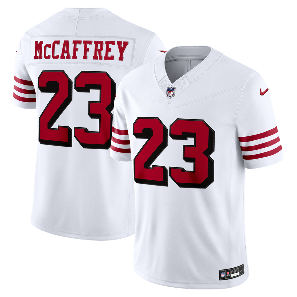 Christian McCaffrey San Francisco 49ers Alternate Vapor F.U.S.E. Stitched Limited Jersey - White