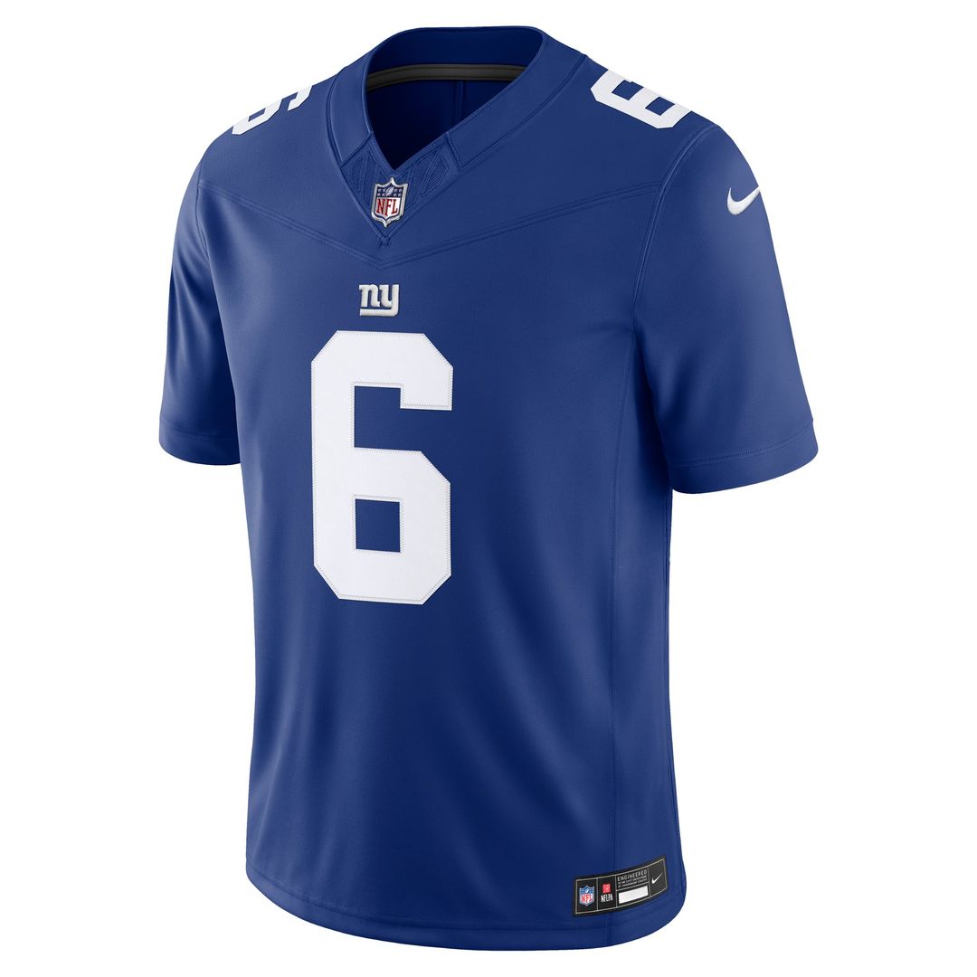 Jaxson Dart New York Giants Vapor F.U.S.E. Stitched Limited Jersey - Royal Blue