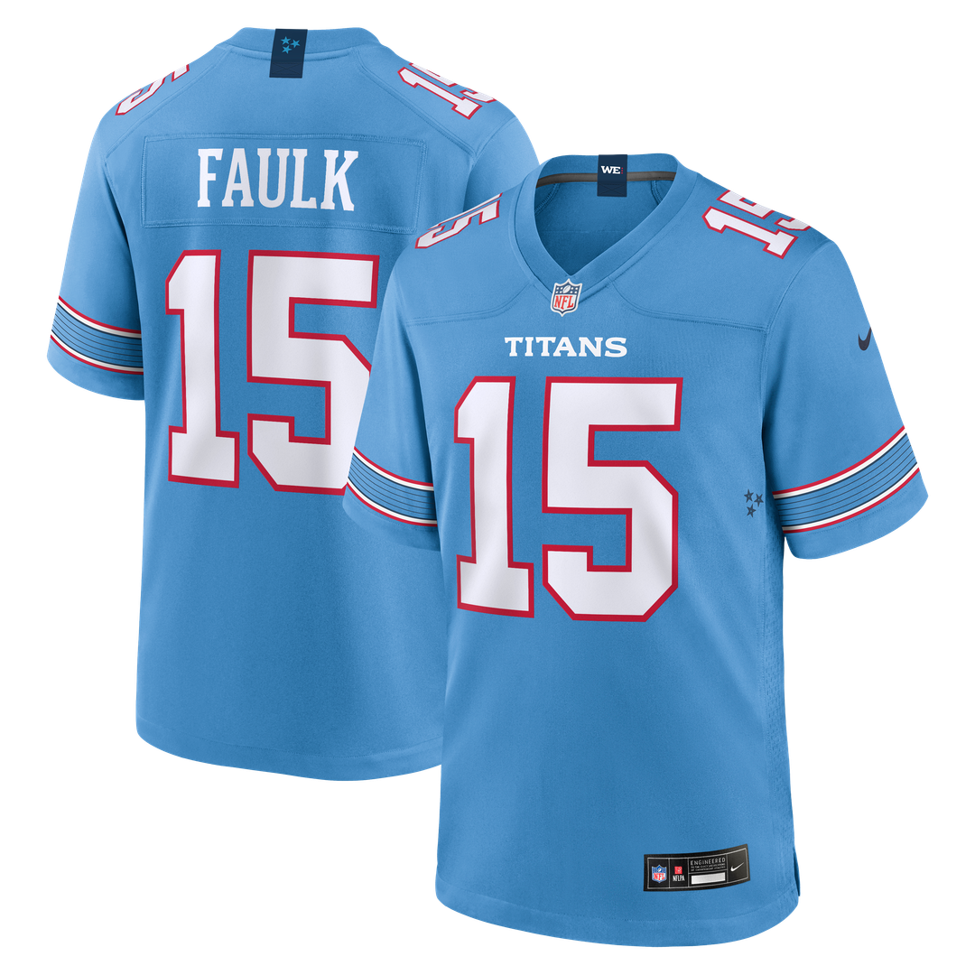 Keldric Faulk Tennessee Titans Game Jersey - Light Blue