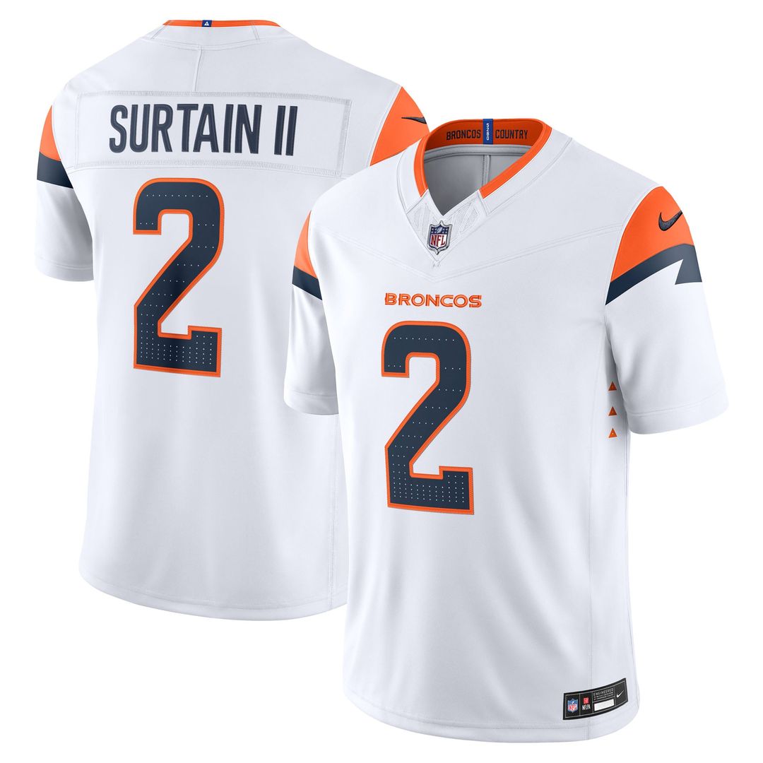 Pat Surtain II Denver Broncos Alternate Vapor F.U.S.E. Stitched Limited Jersey - Navy