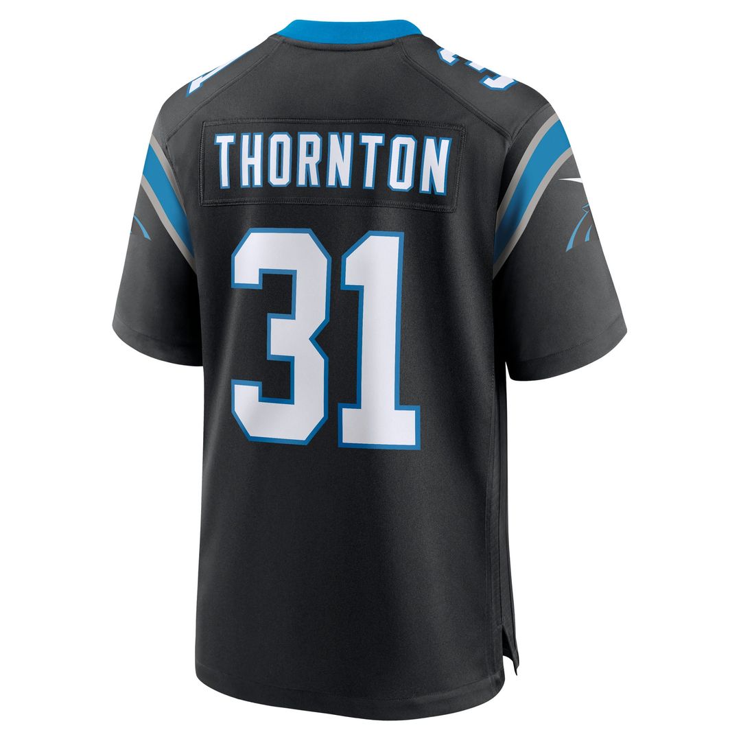Corey Thornton Carolina Panthers Game Jersey - Black
