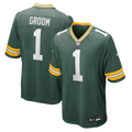 Number 1 Groom Green Bay Packers Game Jersey - Green