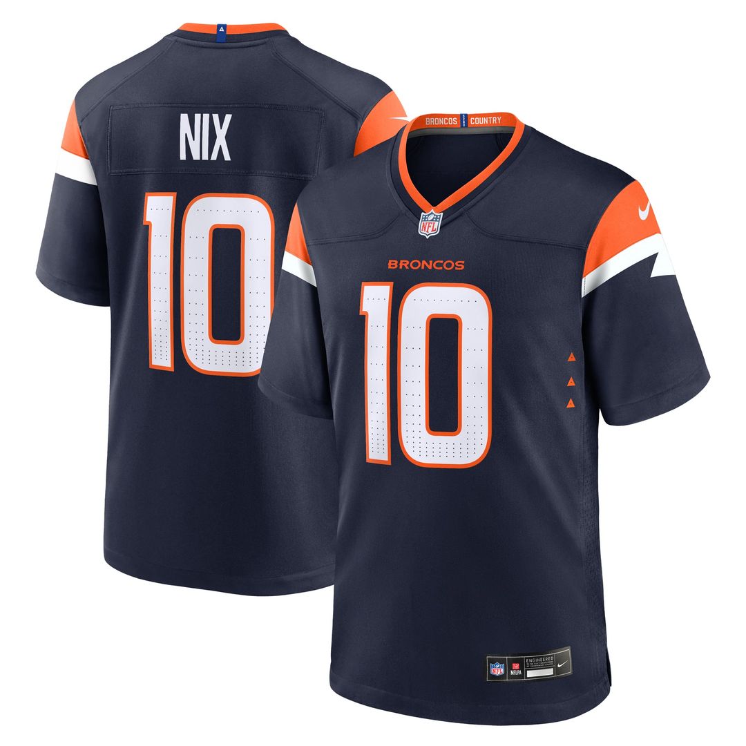 Bo Nix Denver Broncos Game Jersey - Orange