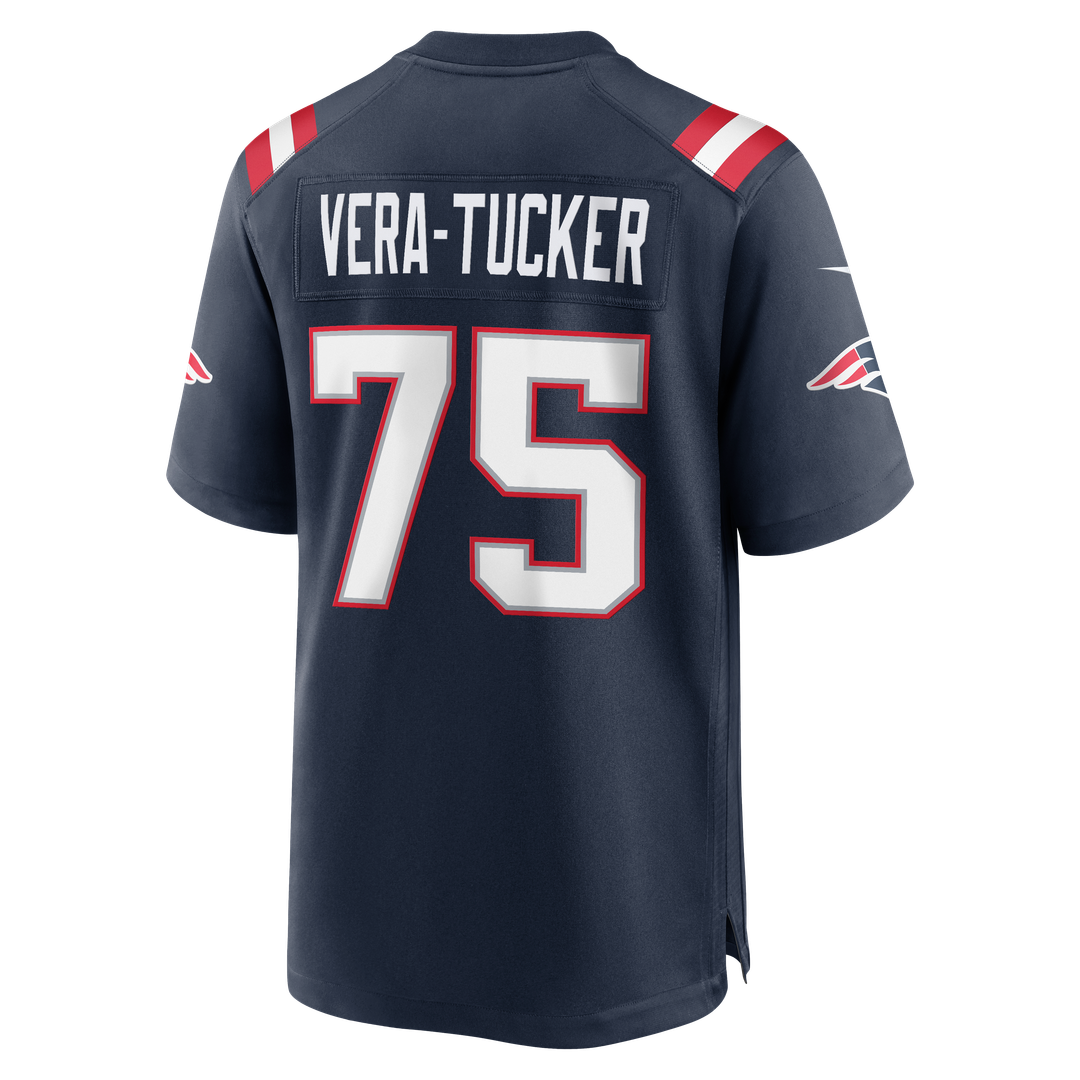 Alijah Vera-Tucker New England Patriots Game Jersey - Navy