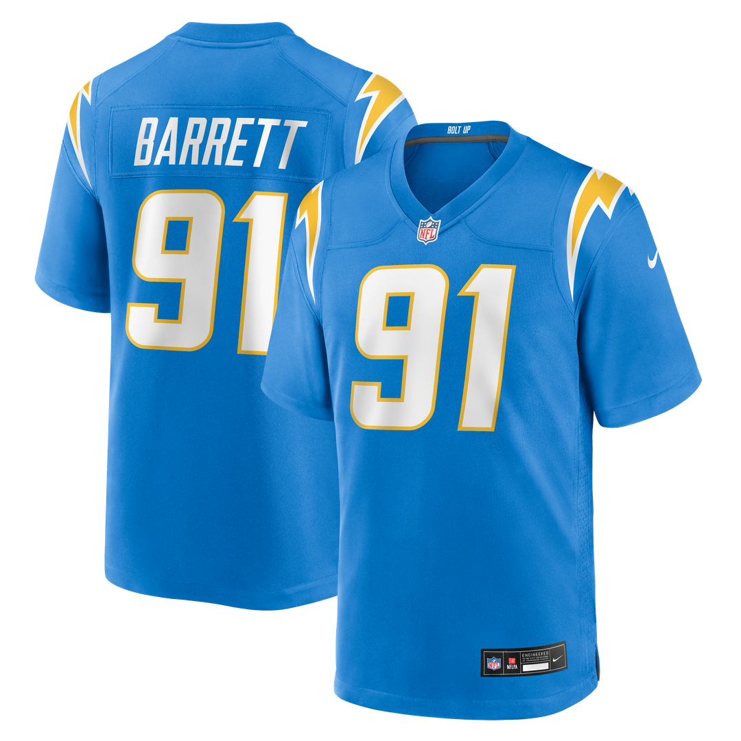 Nick Barrett Los Angeles Chargers Game Jersey - Powder Blue
