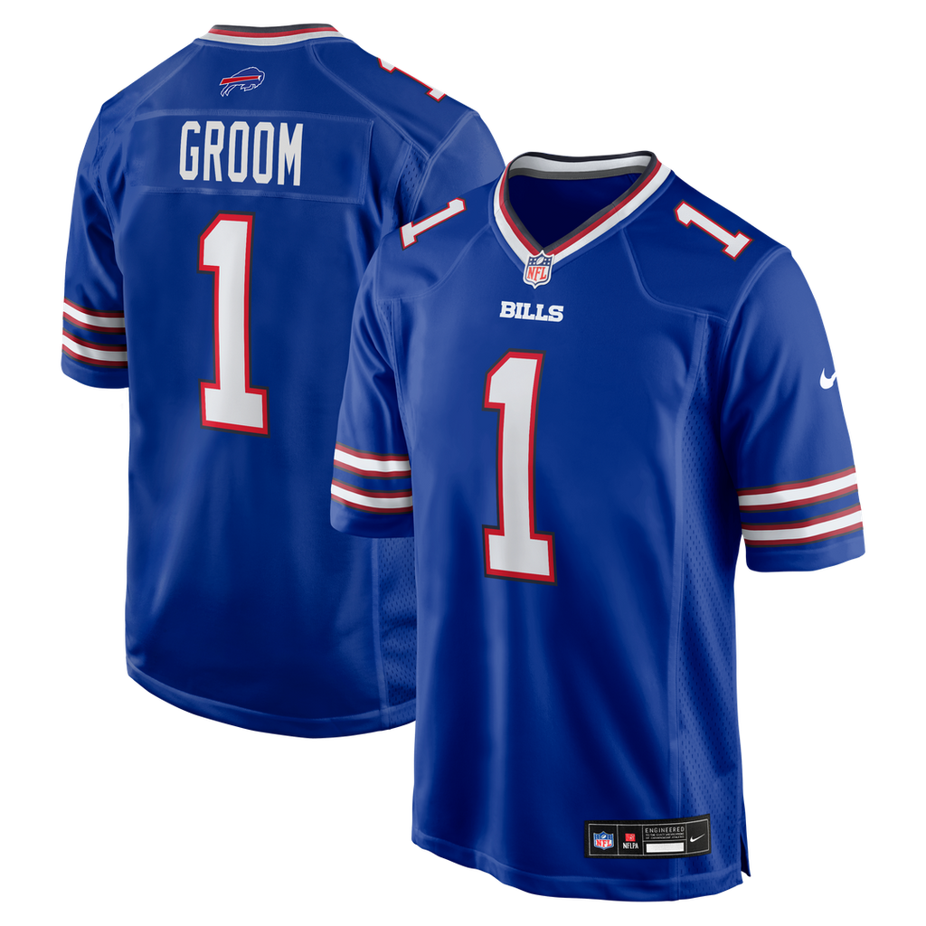 Number 1 Groom Buffalo Bills Game Jersey - Royal Blue