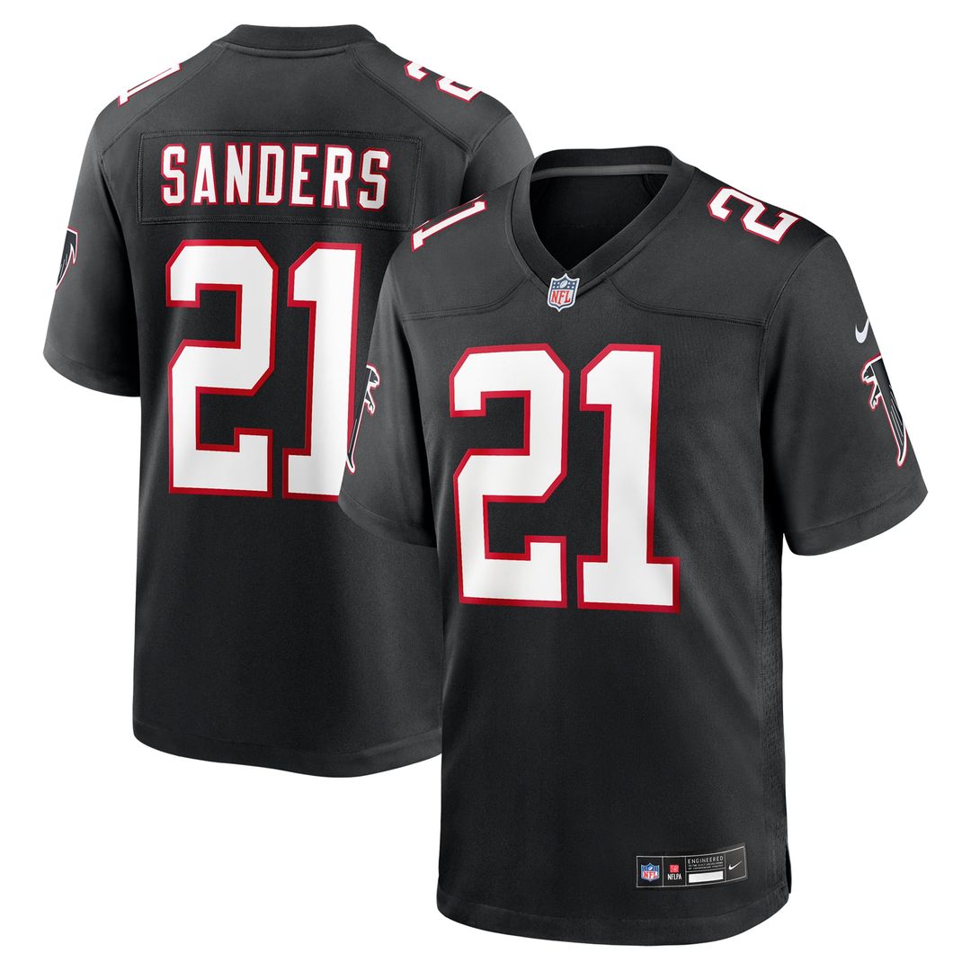 Deion Sanders Atlanta Falcons Alternate Game Jersey - Black
