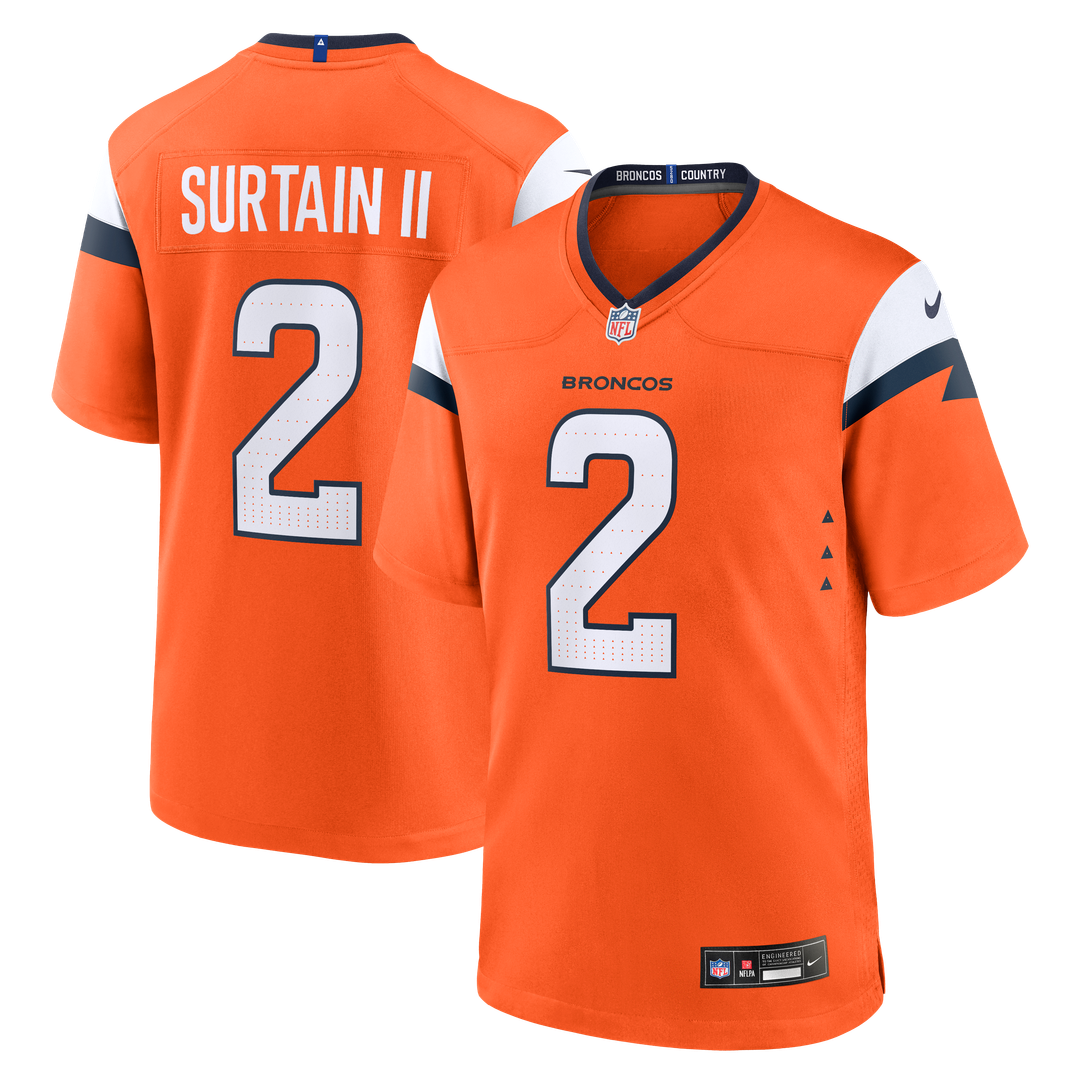 Patrick Surtain II Denver Broncos Game Jersey - Orange