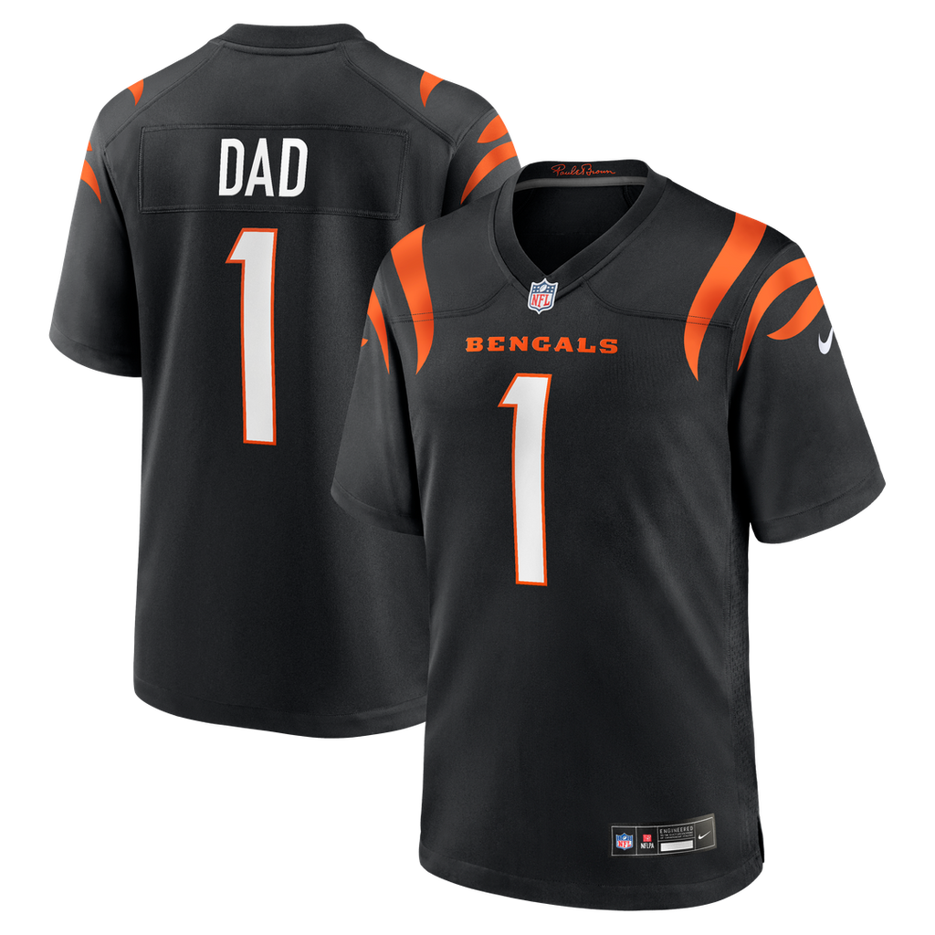 Number 1 Dad Cincinnati Bengals Game Jersey - Black