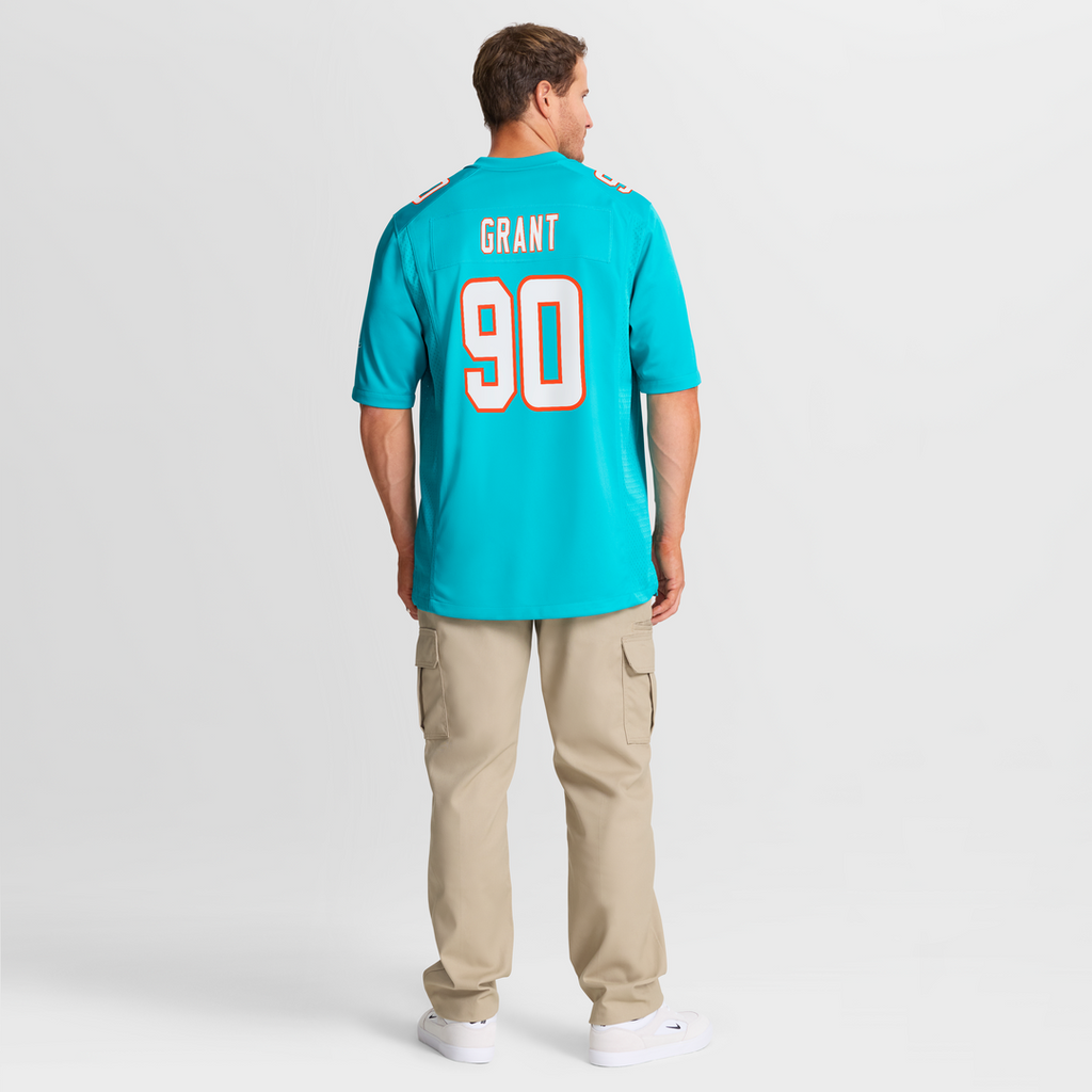 Kenneth Grant Miami Dolphins Game Jersey - Aqua