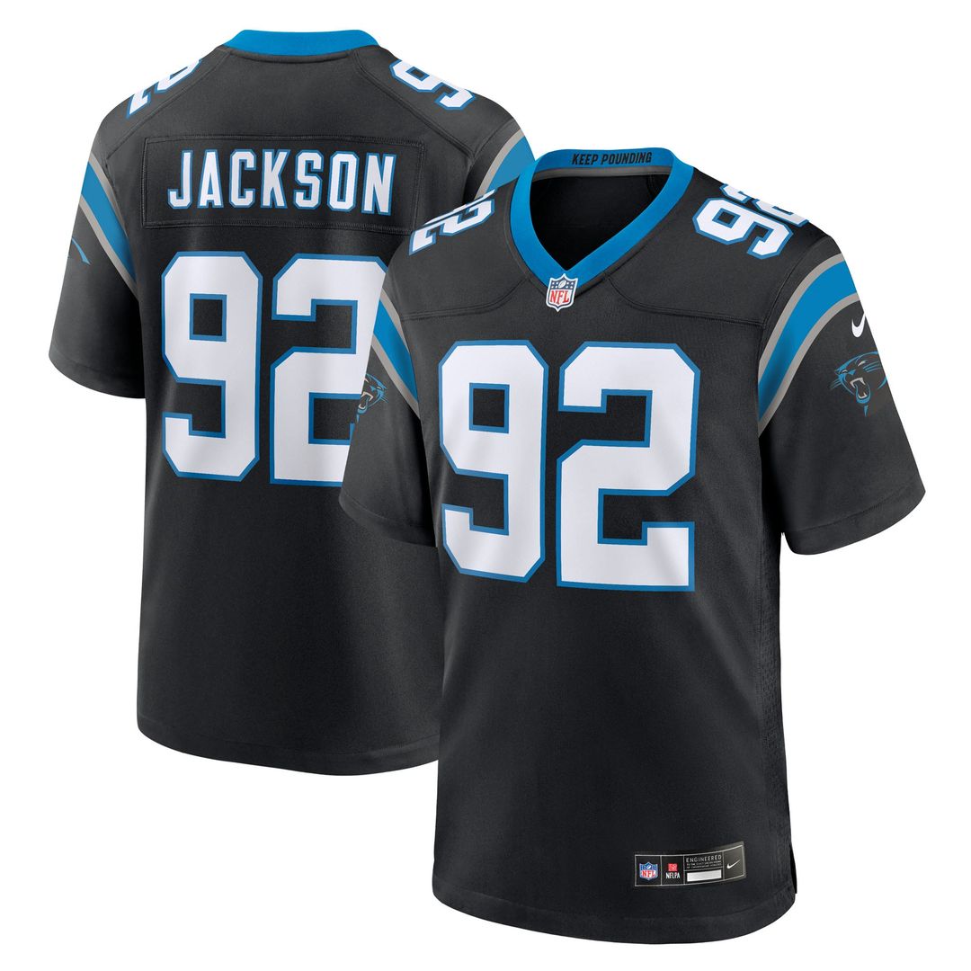 Cam Jackson Carolina Panthers Game Jersey - Black