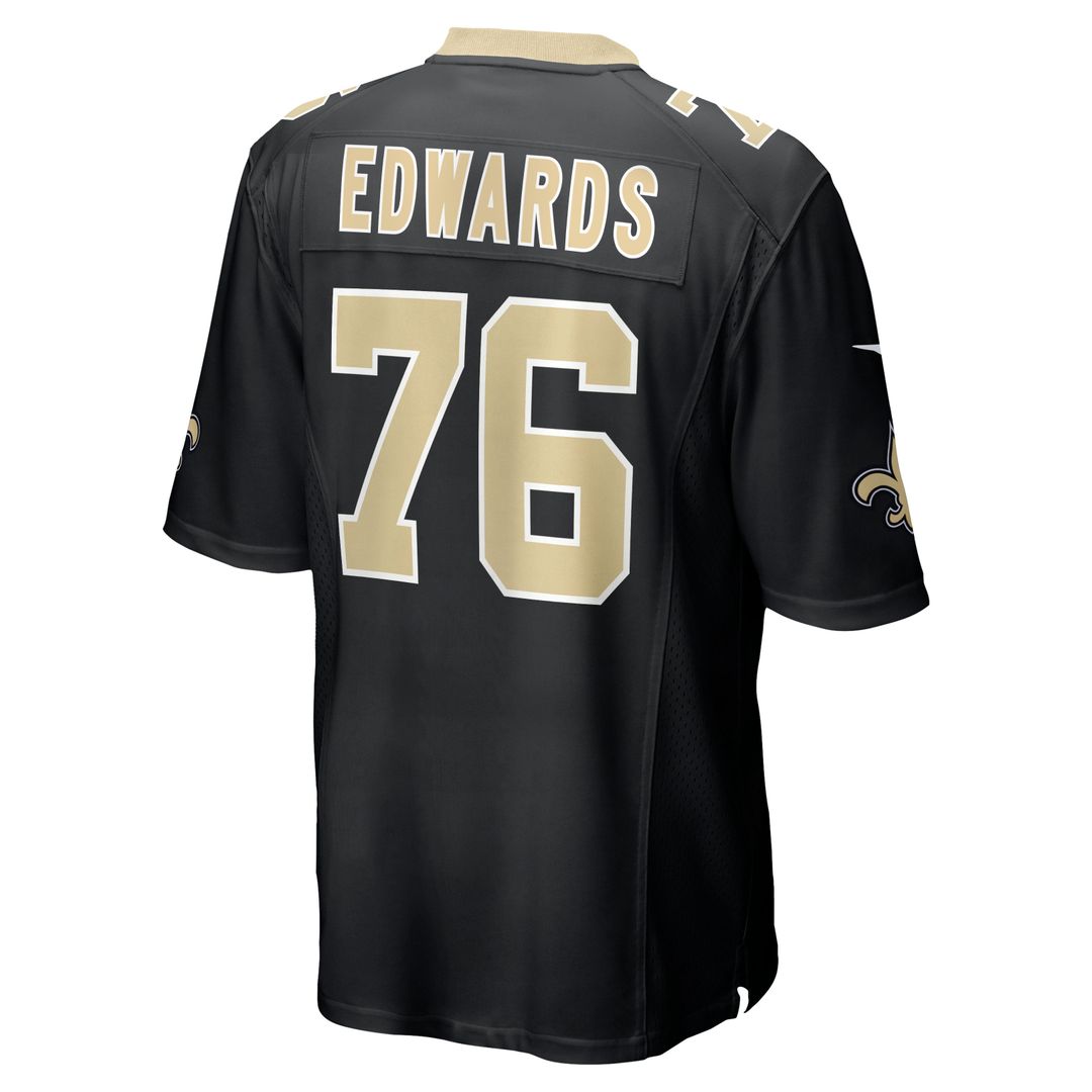 David Edwards New Orleans Saints Game Jersey - Black
