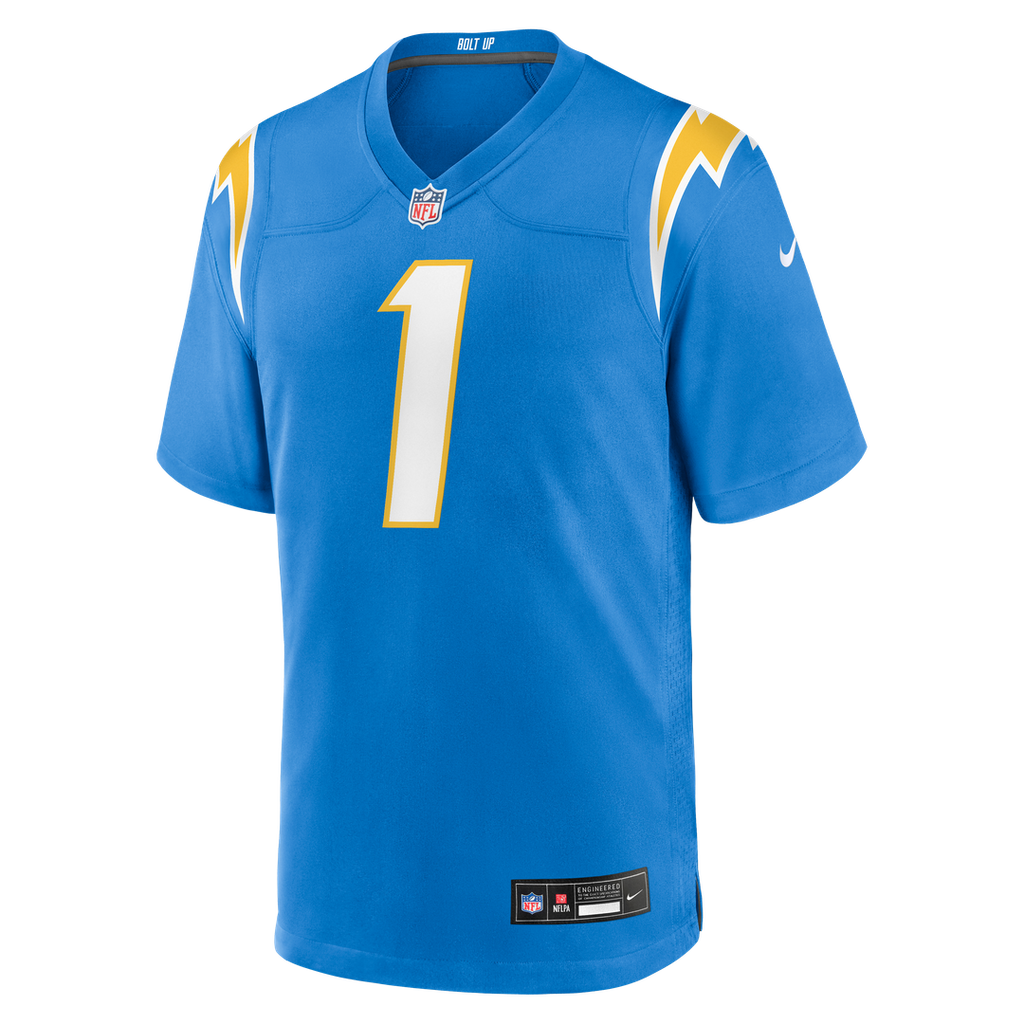 Number 1 Groom Los Angeles Chargers Game Jersey - Powder Blue