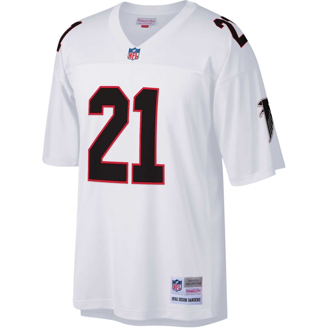 Deion Sanders Atlanta Falcons Big & Tall 1992 Replica Jersey - White