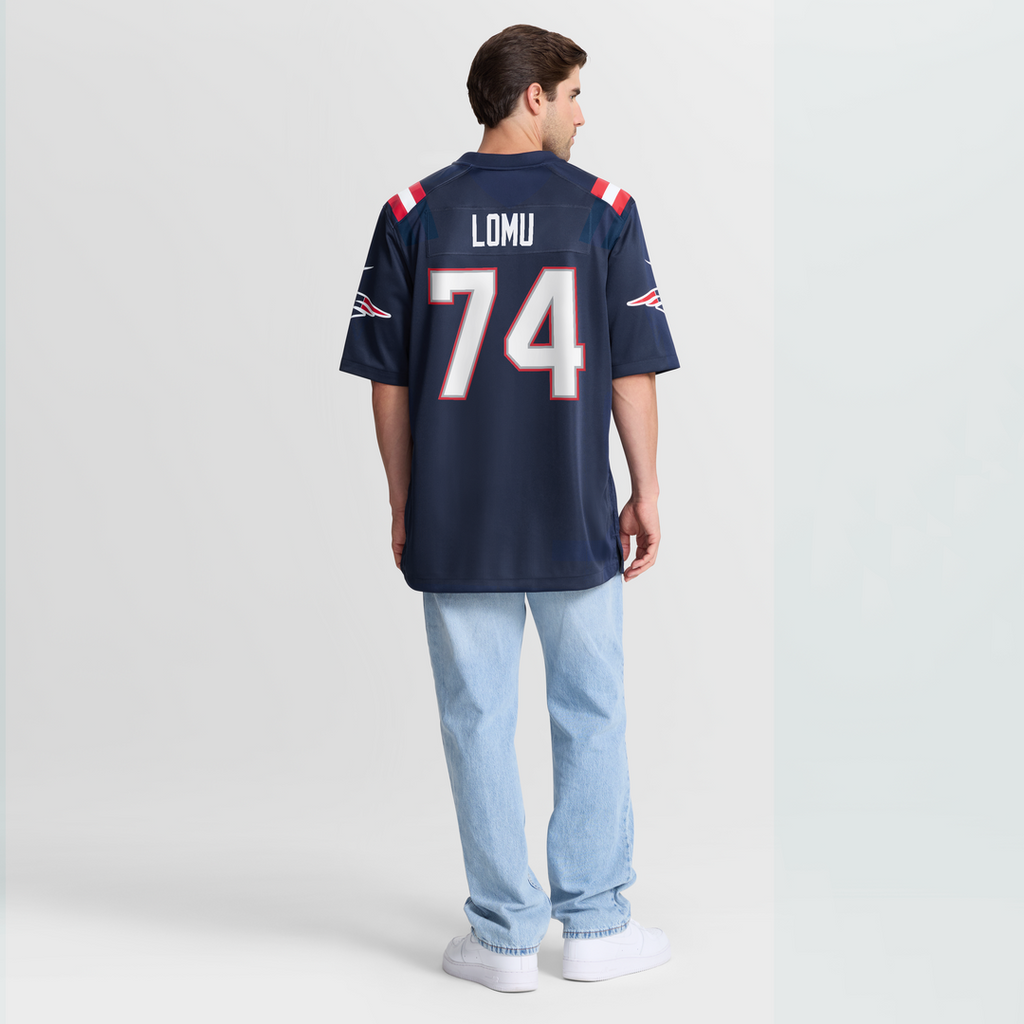 Caleb Lomu New England Patriots Game Jersey - Navy
