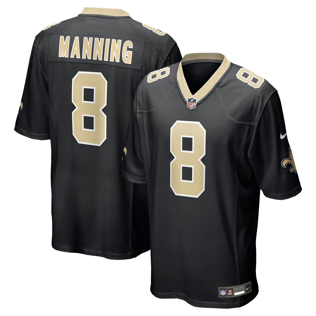 Archie Manning New Orleans Saints Game Jersey - Black